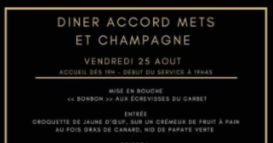 Diner accords mets et champagne